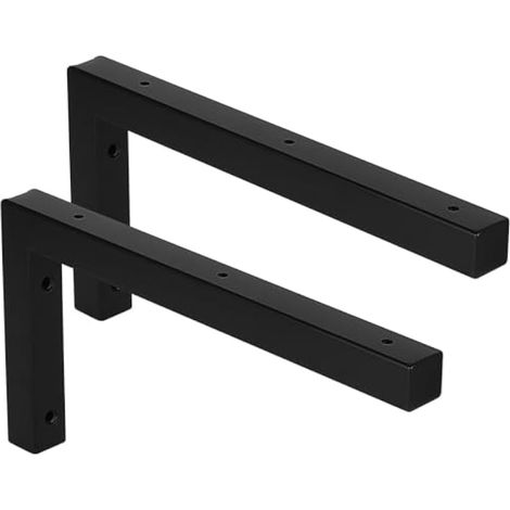 2 équerres d'angle pour étagères, support mural robuste, fixation stable pour lavabo et étagère murale, 300 x 150 mm (1/5)