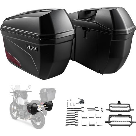 Valises latérales moto ABS 2 x 23 L pour voyages, étanchéité IPX4, serrures de sécurité et clés (1/5)