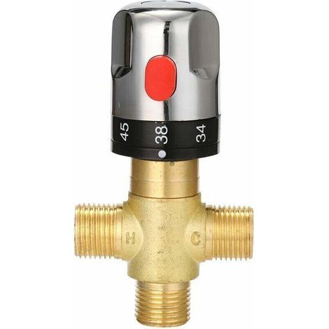 Mitigeur thermostatique réglable de salle de bains mitigeur d'eau en laiton vanne de contrôle de température de mélange d'eau chaude/froide - Type 3-- (1/5)