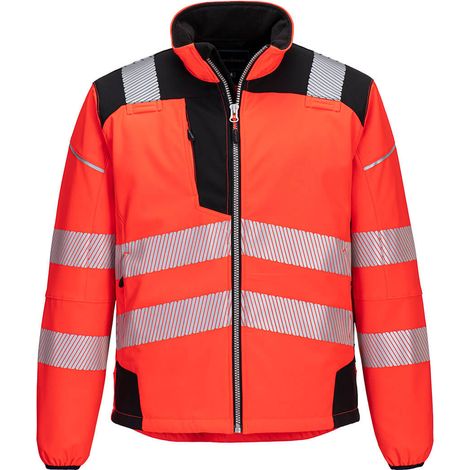 Softshell Hochsichtbarkeit Pw3 - Xxxl - Rot/Schwarz - Portwest