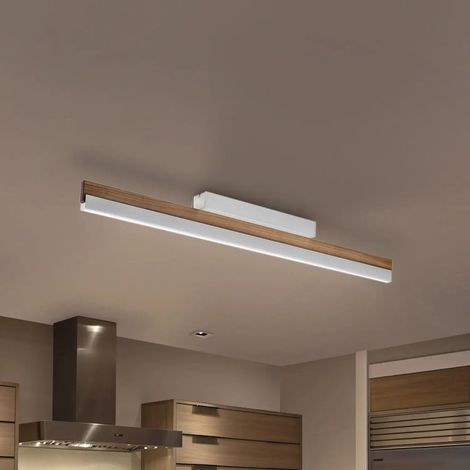[GEBRAUCHT] B-Ware Quitani Deckenleuchte Lampe Led Nussbaum Nickel Matt Holz Messing Beleuchtung506