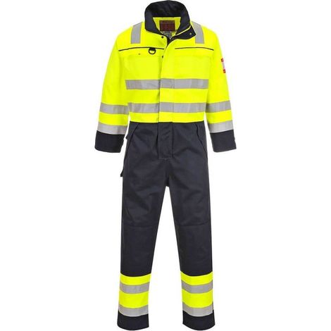 Combinaison Haute-Visibilité Multi-risques Jaune/Marine L - FR(46-48) - UK(36-38) (1/2)