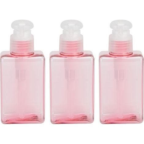 Lot 3 flacons pompe vides rechargeables 100ml en plastique, distributeur de savon liquide, contenant pour shampoing et gel douche (1/5)