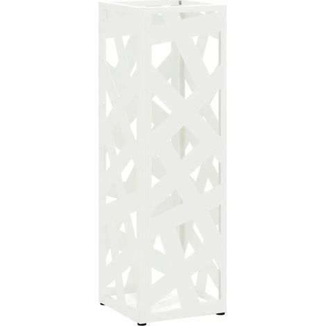 Porte-parapluie avec fonction de rangement, blanc, 15,5 x 15,5 x 49 cm, métal. (1/5)
