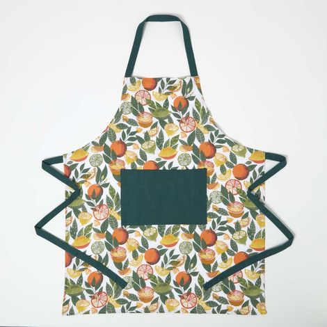 HOMESCAPES Citrus 100% Cotton Apron (1/5)