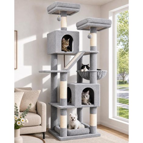 F74D Arbre a Chat Grand XXL 190cm pour Chaton Chats Adult Seniors (1/5)