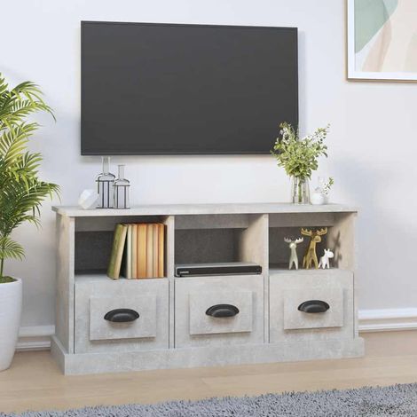 Meuble TV, Banc TV, Support pour Téléviseur, Meuble de Salon Gris béton 100x35x50 cm bois d'ingénierie YHJ14795 (1/5)