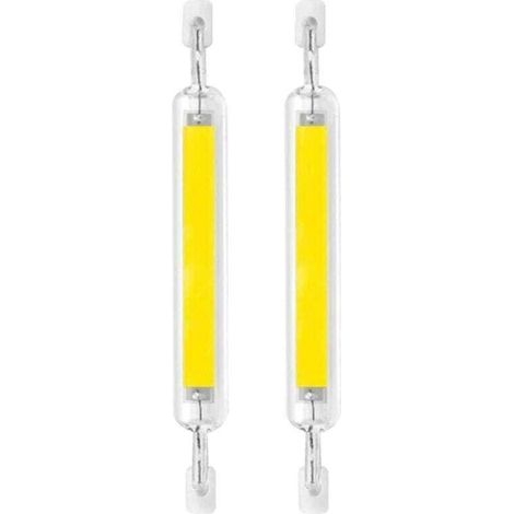 Pack de de 2 ampoules LED R7s 10 W 118 mm à intensité variable, XU, Double culot, Halogène 80 W, 120 V, Type J, Projecteur R7s 6 000 K, éclairage paysager, Blanc froid, 118 mm - KZQ