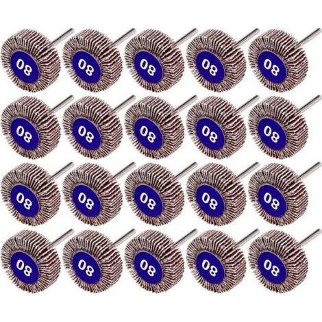 20 Pcs Roue à Lamelles, 80 Grains Ponçage de Disque de Roue à Lamelles de Papier pour Outils Rotatifs Dremel (1/5)