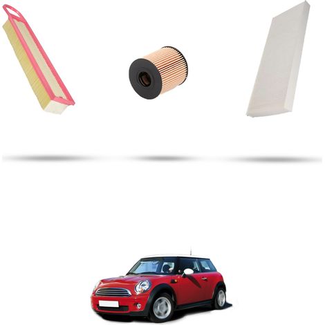 Kit tagliando 3 filtri compatibile con Mini ONE II (R56) 1.4 55kw dal 2009 al 2010