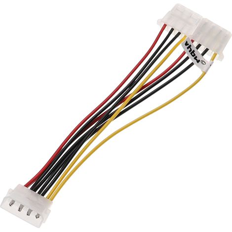 vhbw 5x IDE Y-Stromkabel auf 2x Molex-Buchse für Festplatte, Netzteil - 18 cm (1/3)