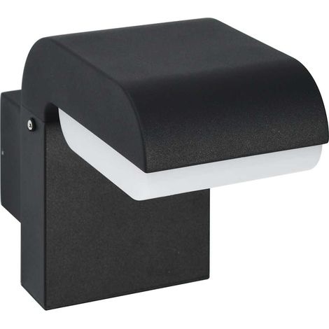 Applique murale LED d'extérieur 9 W Noir Ovale