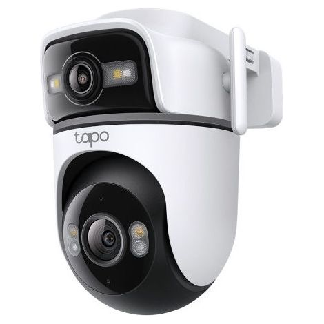 TP-Link TC47 Tapo Telecamera di Sicurezza IP Doppia Lente 2K 3MP Pan Tilt Wi-Fi 6 Ethernet IP66 colore Bianco Nero