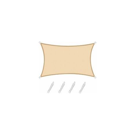 Voile d'ombrage Voile d'ombrage Rectangulaire Carré 2.5x3m Color Sable,Toile Imperméable Une Protection des Rayons UV à 95%, pour en Plein air, Jardin & terrasse, Piscine (1/5)