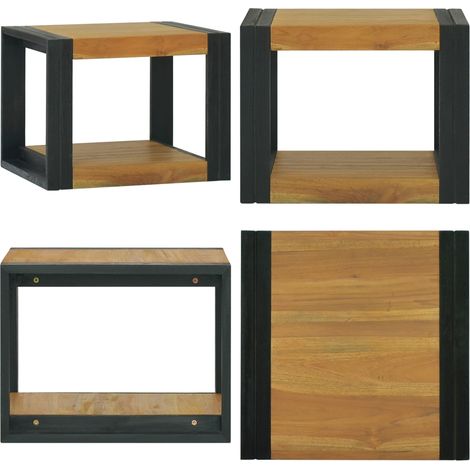 Wand-Badregal 45x45x35 cm Massivholz Teak - Badezimmermöbel - Holzschrank - Wandregal - Teakholzmöbel - Badezimmeraufbewahrung - Home & Living