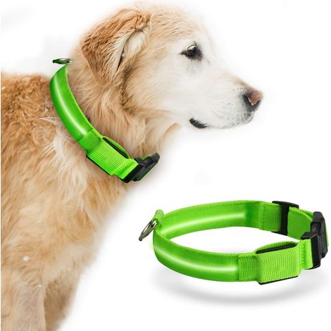 Collier pour Chien LED Collier pour Chien Lumineux Rechargeable USB avec Collier Clignotant Rechargeable et étanche L (1/5)