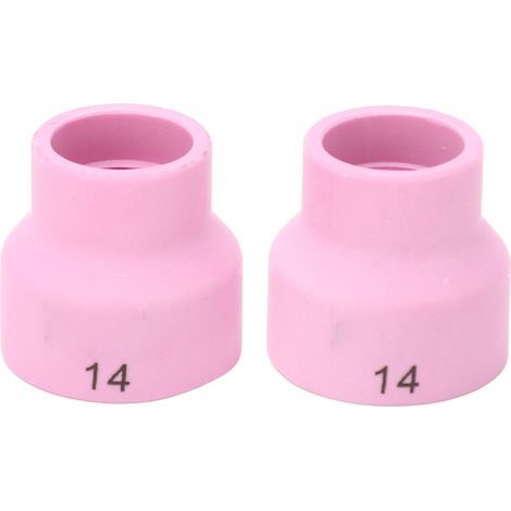 Ceramic welding cup, 2.4mm ID center hole, TIG with stainless steel filter for WP 9 20 25 17 18 26, 2 pieces (1/5)