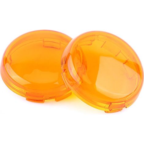 Lot de 2 caches de clignotants de moto pour Dyna Softail Sportster 1986-2015, jaunes (1/5)
