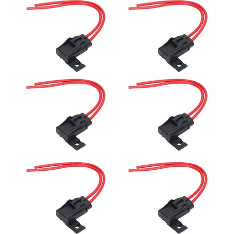 6-teiliger Inline-Sicherungshalter IP66 wasserdicht 12AWG 30A Flachstecker-Kabelbaum für Boot Auto (1/5)