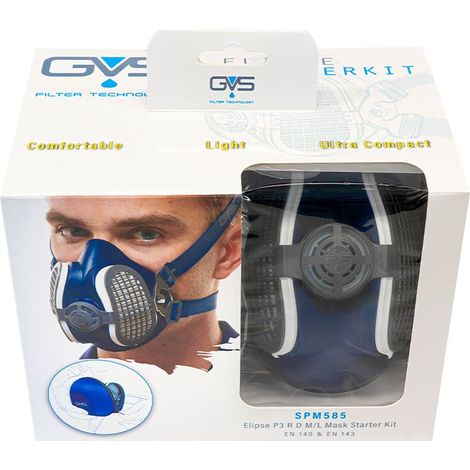 Mascarilla de respiración Elipse P3 con filtro + estuche - GVS - SPM585