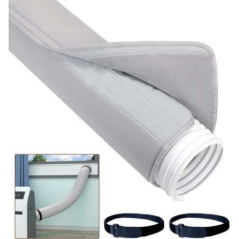 150 x 53 cm - Cache-tuyau de climatiseur - Cache-tuyau de climatiseur portable - Cache-tuyau de climatiseur isolé - Cache-tuyau de climatiseur de fenêtre isolé - Compatible avec les conduits d'évacuat (1/5)