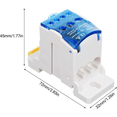 pack of 6-position screw terminal blocks with cover, junction box, DIN rail block branch, wire cabinet splitter connector UKK80A (1/5)