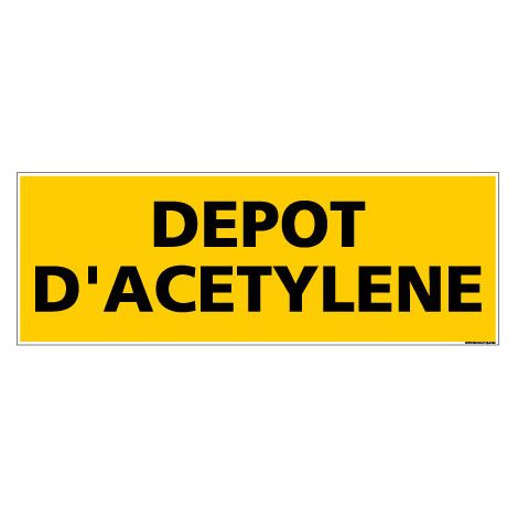 Panneau de Signalisation danger DEPOT D'ACETYLENE (C0140) - Adhésif - 210 x 75 mm