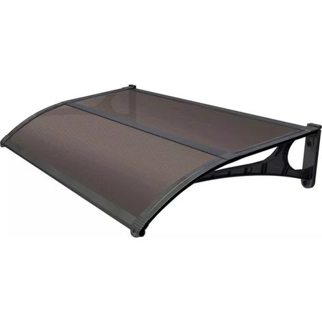 Tettoia Copertura 135x100 Modulare Pensilina ABS Policarbonato Alveolare Marrone (1/2)