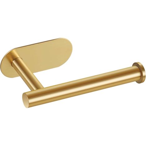 Wandmontierter Toilettenpapierrollenhalter aus Edelstahl (gebürstetes Gold) (1/4)