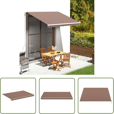 Parasol patio - vidaXL Tissu de remplacement pour auvent Marron 3,5x2,5 m - Tissu de remplacement (1/5)