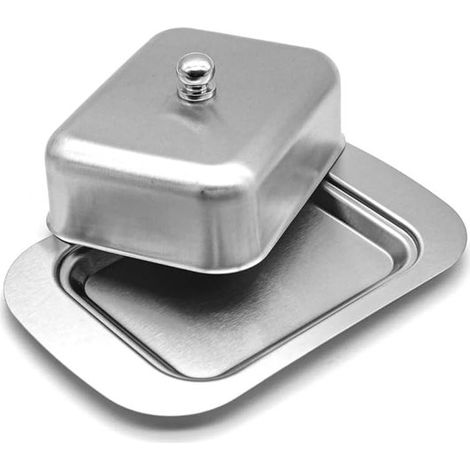 Portaburro in acciaio inox con coperchio per conservare burro e formaggio organizer da cucina (1 pezzo) (1/5)