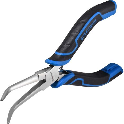 Pince à bec courbé avec mâchoire lisse pour la fabrication de bijoux Retire-hameçon Pince à bec long et courbé pour la fabrication de bijoux, l'enroulement de fils et la préhension d'objets (1/5)