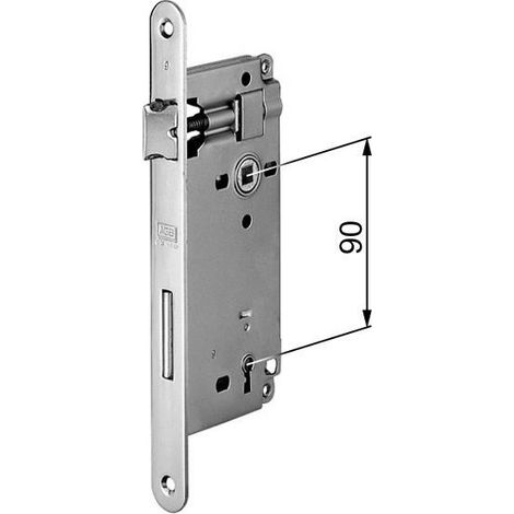 AGB - SERRATURA DA INFILARE PER PORTE INTERNE (A17) PATENT D90 F22 E40 CON BORDI TONDI - ACCIAIO CROMATO OPACO
