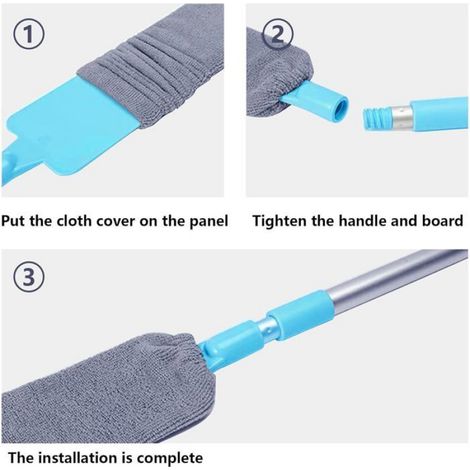 Nettoyeur de poussière rétractable en tissu,sous appareil en microfibre,fond de canapé de chambre à coucher-C With 2PCS Cloth (1/4)