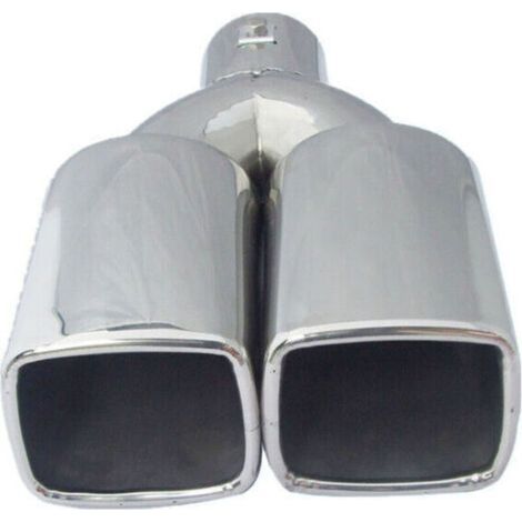 Embout de silencieux d'échappement de voiture, 1 pièce, double tuyau carré carré, en acier inoxydable chromé, entrée 2.5 pouces US (1/4)