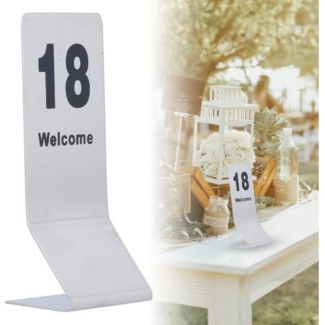 10 Cartes Numérotées pour Tables en Acier Inoxydable, Numéros 1 à 20 Double Face, Signalétique de Siège Élégante (1/5)