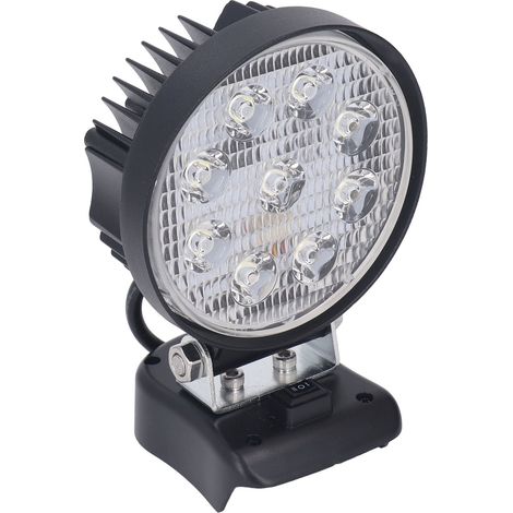 Kabellose LED-Arbeitsleuchte, 18V-Batteriebetrieb, 27W, 2400lm, tragbar, breiter Lichtkegel, ideal für Baustellen, Camping und Notfallsituationen. (1/5)