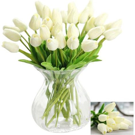 30 tulipes artificielles, fausses tulipes, bouquets de fleurs-AquaForge (1/5)