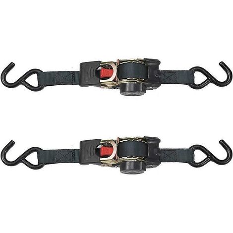 Sangles d'arrimage Universal Tools avec enroulement automatique, rétraction automatique, faciles à transporter, sangles à cliquet et crochets en S (1/5)