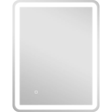 Miroir de salle de bain éclairé tactile anti-buée dimmable 70x90 cm argenté (1/5)