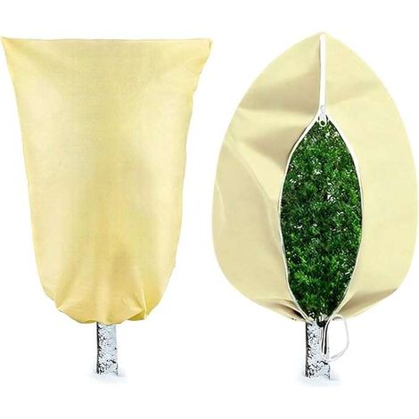 Cubierta de invierno para plantas, protección contra heladas, 80x120 cm, 2 unidades, beige (1/3)