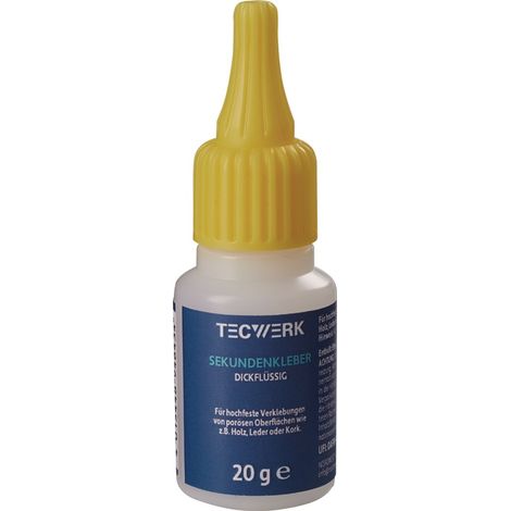 TECWERK Sekundenkleber dickflüssig 20g farblos Flasche TECWERK