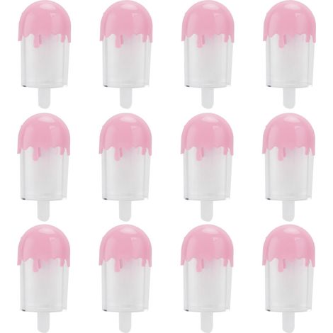 12-teilige Bonbonboxen in Form von Eiswaffeln aus Kunststoff – Rosa Lutscheraufbewahrung für Partys, Hochzeiten und Geburtstage (1/5)