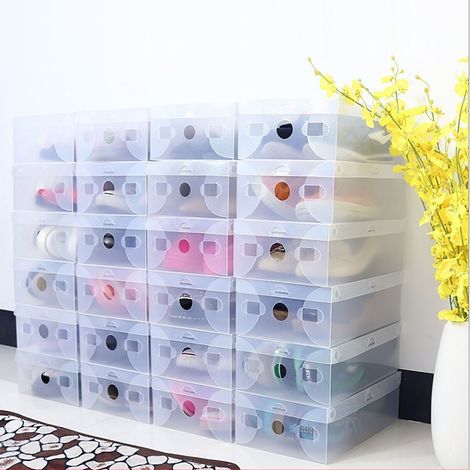 20tlg Schuhbox Schuhorganizer Kunststoffbox Transparent Wasserdichte Aufbewahrungsbox Stapelbar Mit Belüftungslöchern (1/5)