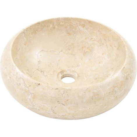 Lavabo moderno - vidaXL Lavabo de mármol crema 40x12 cm - Lavabo de piedra natural