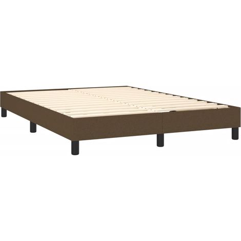 Somier de láminas sobre patas estructura de cama 140x190 cm tela marrón oscuro TDL0207068