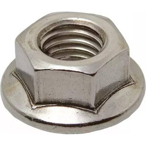 100 Ecrous à Embase Crantée M10 mm - DIN 6923 - ISO 4161 - NFE25-406 - Inox A2 - D-Work