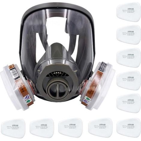 Respiratore di sicurezza (Respiratore + Cartuccia + Copertura + 10 filtri in cotone (15 in 1))-LAT (1/4)