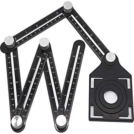 Mehrwinkel-Einstellwerkzeug, Messlineal, multifunktionales Lineal aus Aluminiumlegierung, poröses Lineal, Winkelmesser, Winkeleinstellwerkzeug, geeignet für Arbeiter (1/5)