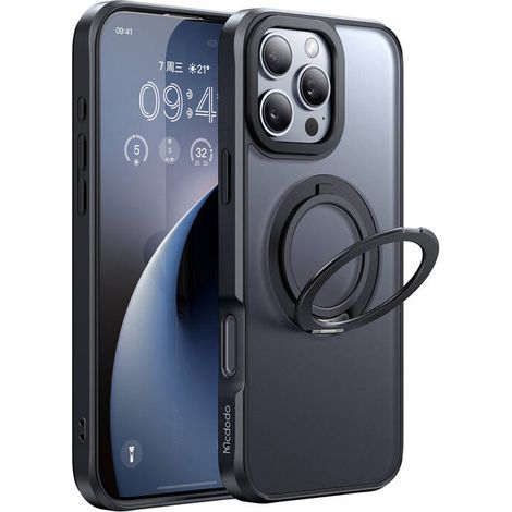 McDodo PC-4933 MagSafe Hülle für iPhone 16 Pro Max mit Ständer (Schwarz) (1/5)